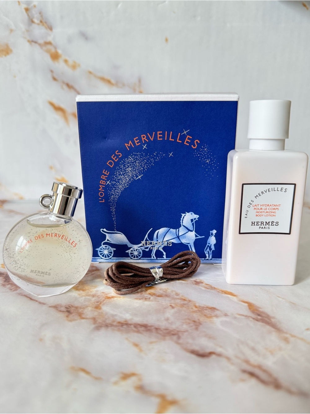 Hermes L'ombre Des Merveilles Mini Travel Set - Moisturizing Body Lotion & Scent